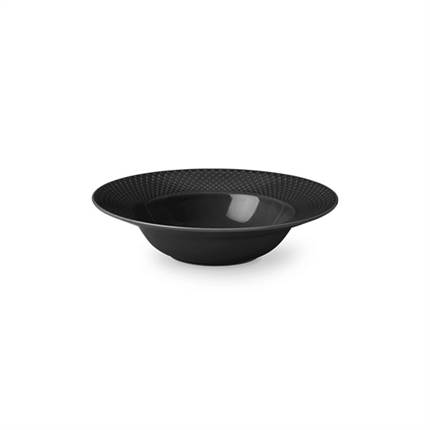 Lyngby Porcelæn Rhombe Earth dyb tallerken Ø24.5 cm - Slate